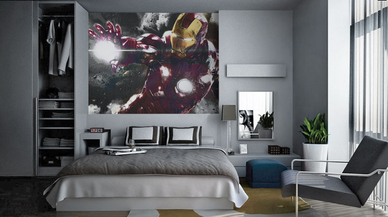 Iron Man Bedroom Square Small Feature Wall Prints